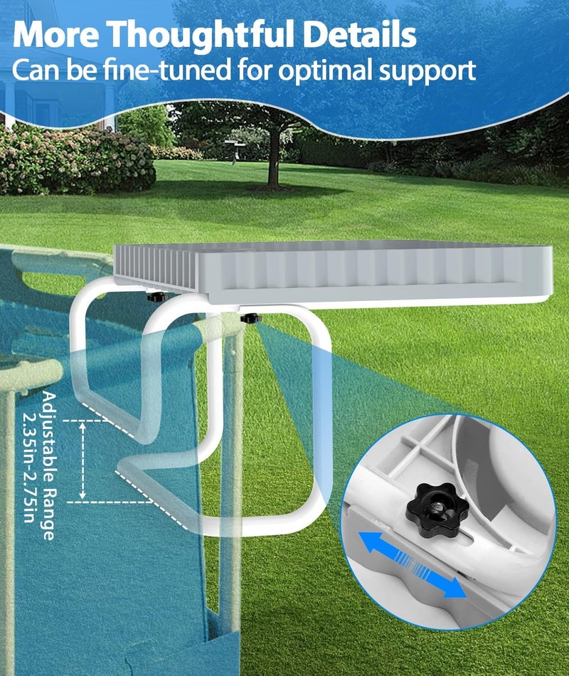 Lebenwell Pool Bar Side Bar, Swim Up Bar, Designed for Above-Ground Round/Rectangle/Oval Pools, Portable Poolside Bar Patio Poolside Table, Gray - Image 3